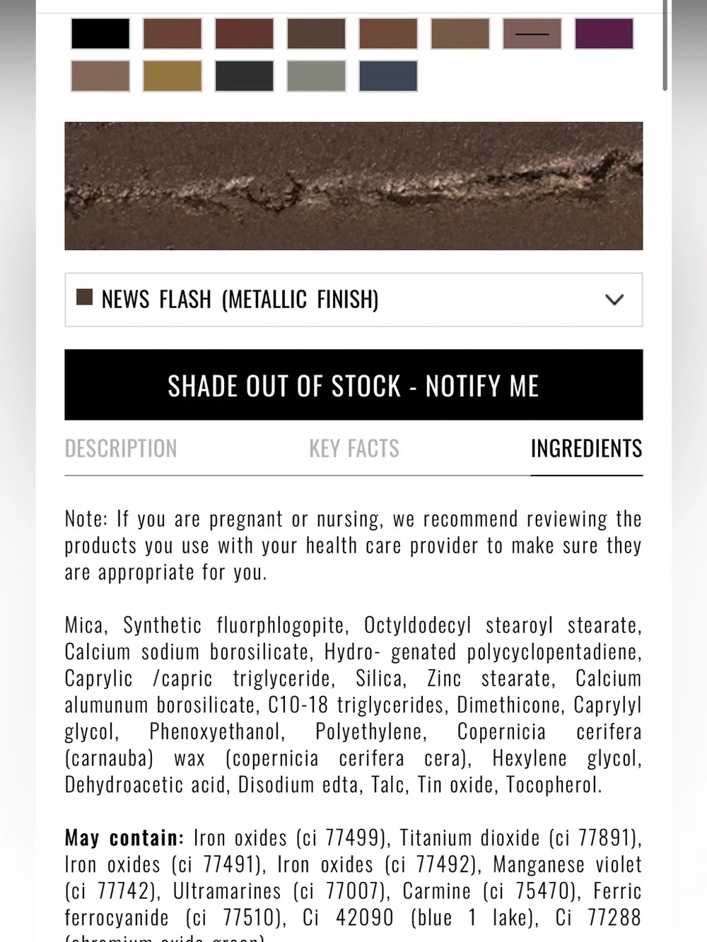 IL MAKIAGE Color Boss Single Eyeshadow  in “News Flash” NIB